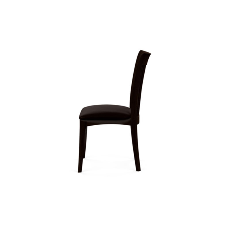 Sarah Upholstered Dining Chair, Smoke Cherry, Ebony Leather
