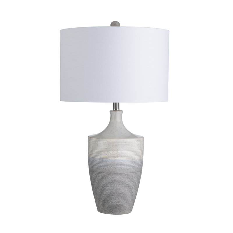 30.25" Ceramic Table Lamp With White Shade