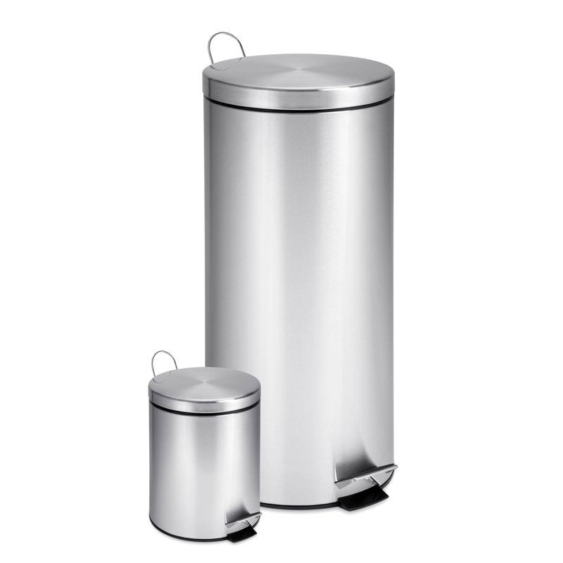 Ensemble de 2 poubelles en acier inoxydable en acier inoxydable