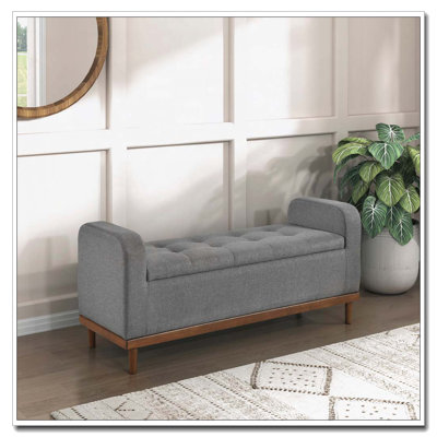Banc de rangement capitonné et capitonné