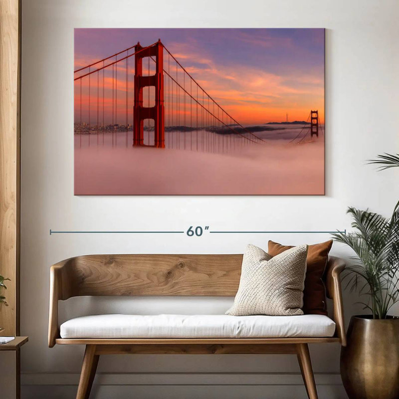 Lilie Golden Gate Bridge Clouds, H 34 po x l 51 po