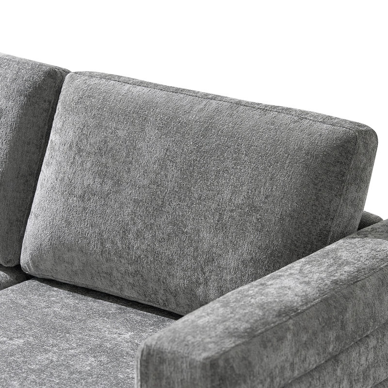Jagger Modern Armless Loveseat, Gray