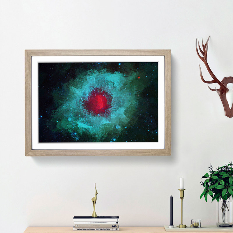 Out of Space Vol.20 in Abstract - Picture Frame Graphic Art Print, 36cm H x 48cm W x 2cm D, Oak Framed