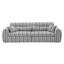 Canapé tissé à rayures en chenille tissé, canapé compact à rangée droite avec éponge haute densité, canapé économiseur d'espace requis sans assemblage pour salon, appartement, bureau (noir et blanc)
