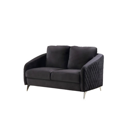 Causeuse moderne chic en velours noir Livia