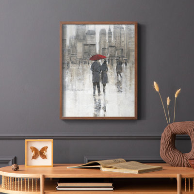 «Rain in The City I», reproduction encadrée - bois massif