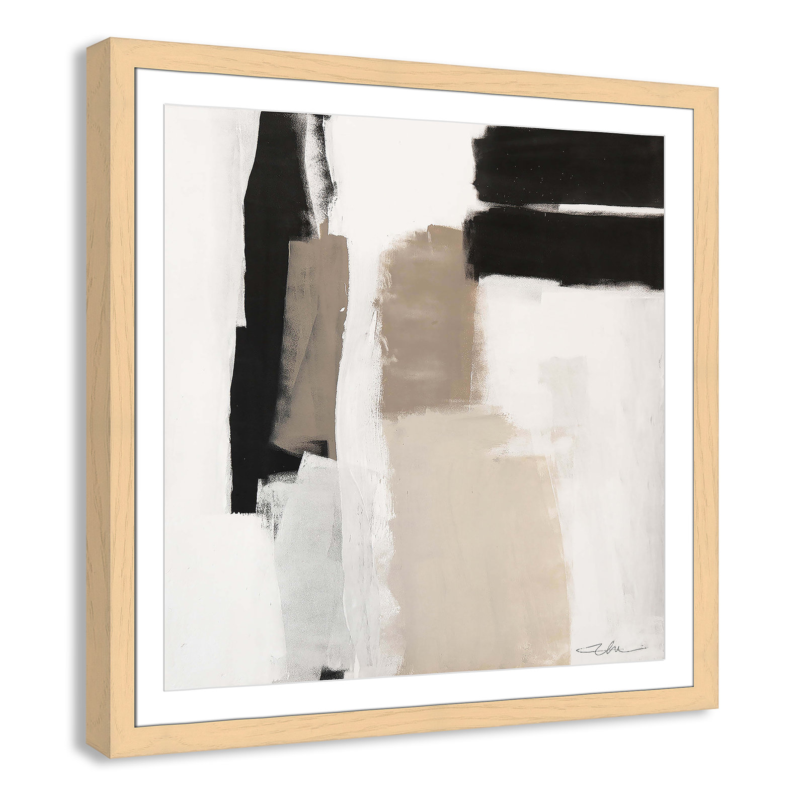 Earth Scapes II Print, 37.5" H x 37.5" W x 2" D, Natural Cube Framed