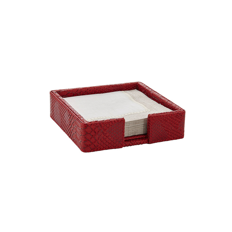 Cocktail Napkin Holder, Red Dragon