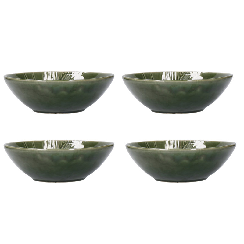Mikasa Jardin Stoneware Pasta Bowls, 20cm, Green