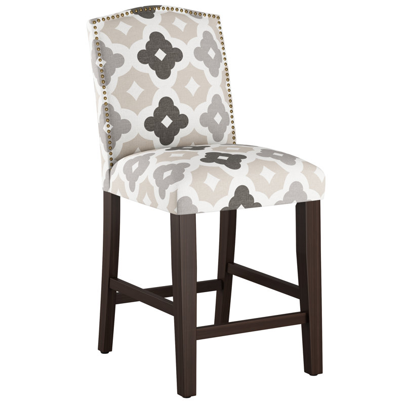 Tabouret de bar et de comptoir Delbreco, Tabouret de comptoir (siège d'une hauteur de 26 p, Espresso, Taupe