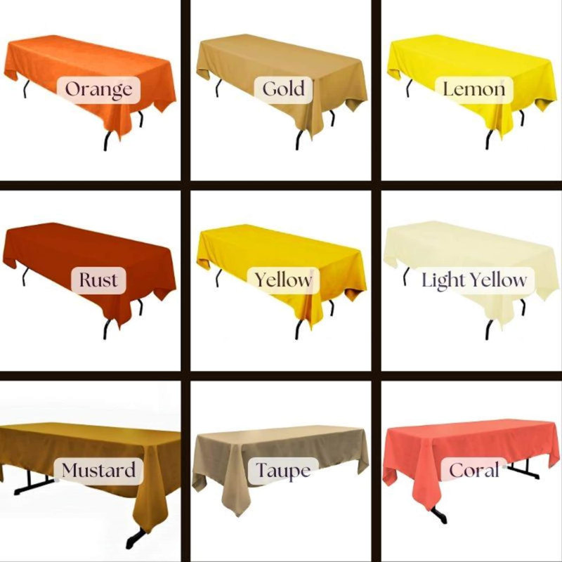 Nappe 60 x 108 polyester rectangulaire mariage et fête - jaune clair, Jaune clair