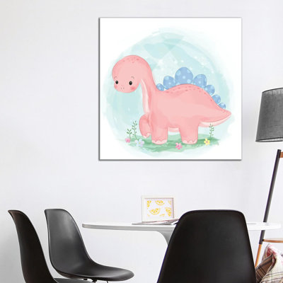 Dinosaur 1 Piece Wrapped Canvas Wall Art