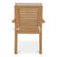 Chaise de salle à manger d'extérieur, dossier à lattes, teck massif, mousse à séchage rapide