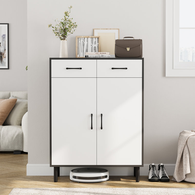 Shoe Storage Cabinet With Two Drawers