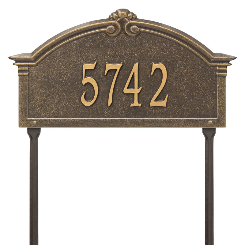 Plaque d'adresse sur 1 ligne Roselyn, Bronze/Doré, Oui