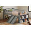 Structure de lit avec tablette de rangement, structure de lit en bois avec glissière et échelle, lit plateforme simple avec garde-corps, aucun sommier nécessaire-1356974624