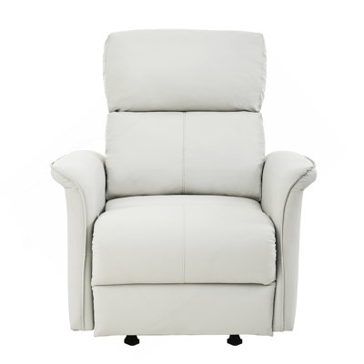 Manual Rocker Recliner Chair For Adults,Rocking Glider Recliner For Small Spaces,PU Leather Rocking Chair For Nursery,Single Sofa Recliner For Home Theater Living Room Bedroom(PU Light Gray)