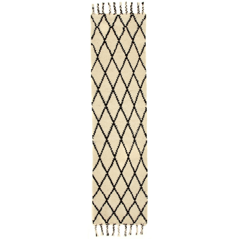 Geometric Hand Woven Area Rug, Runner 70x 240cm