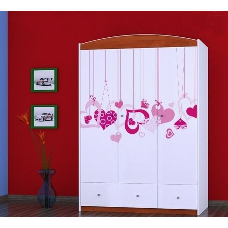 Nobles 3 Door Wardrobe, Red