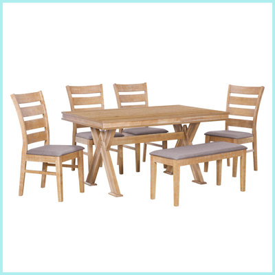 Rosaria Rectangular 59'' L x 35'' W Dining Set -  Red Barrel StudioÂ®, 22378D24B61A4F618A653AD41B18D35F