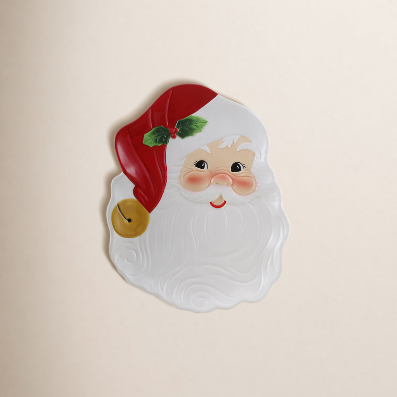 Plateau de service en céramique 14 po Nostalgic - Père Noël