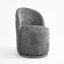 Upholstered Swivel Barrel Chair-1673900925