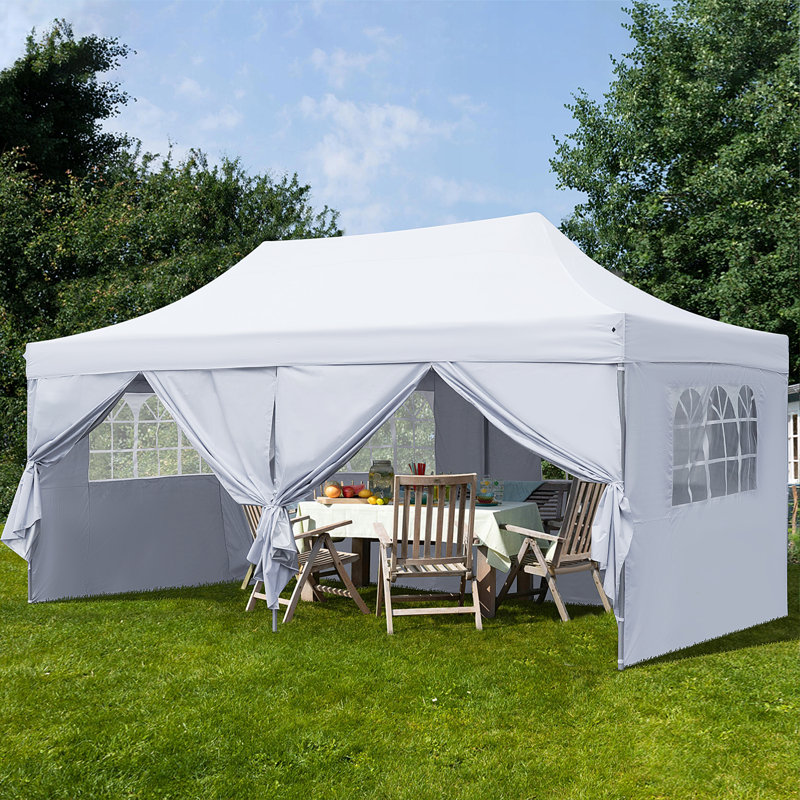 240'' W x 120'' D Steel Pop-Up Canopy, White