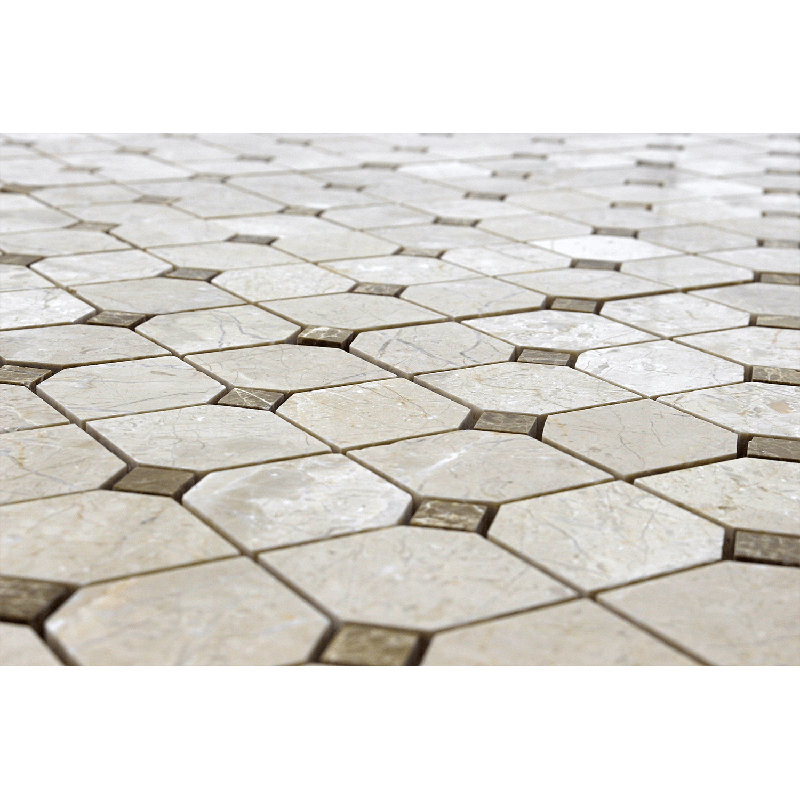 2" HEXAGON MOSAIC POLISHED, Crema Nouva