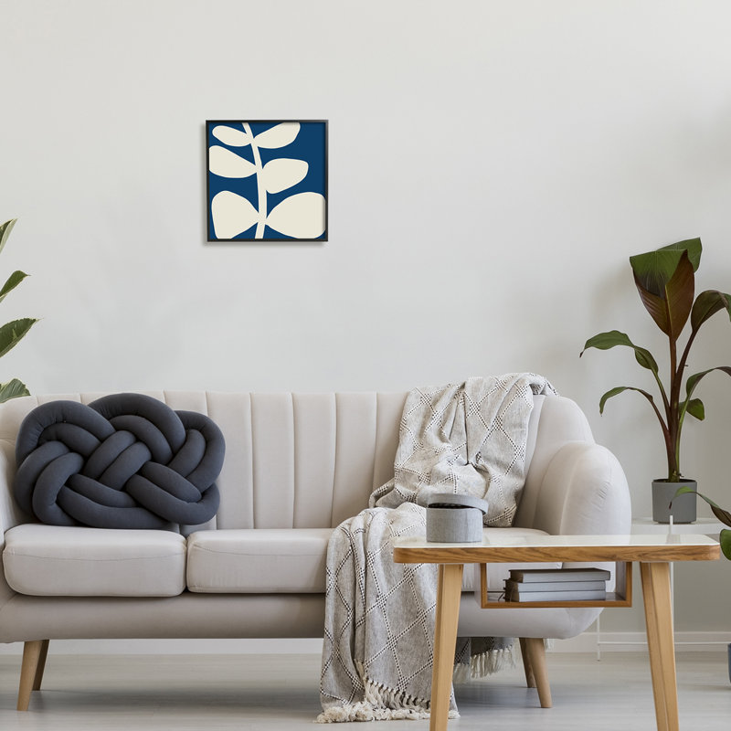 Gros plan sur une silhouette de feuille, Giclée encadrée noir minuit, H 12 po x l 12 po x P 1,5 po