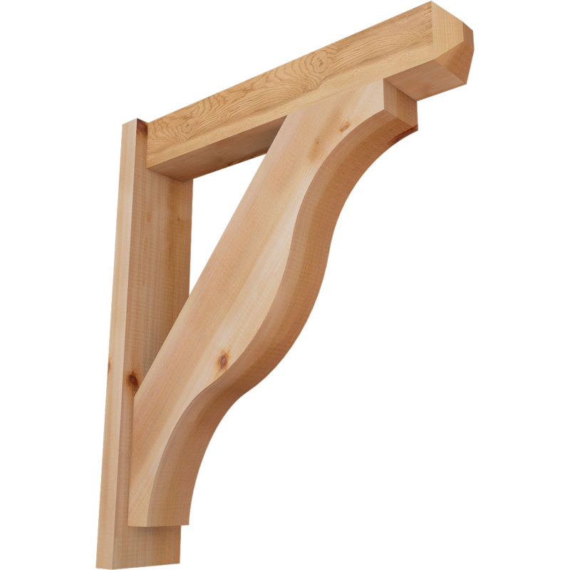 Persienne en bois rustique Funston Craftsman, P 26 po x H 30 po, Cèdre rouge de l'Ouest l 5 1/2 po (lisse)