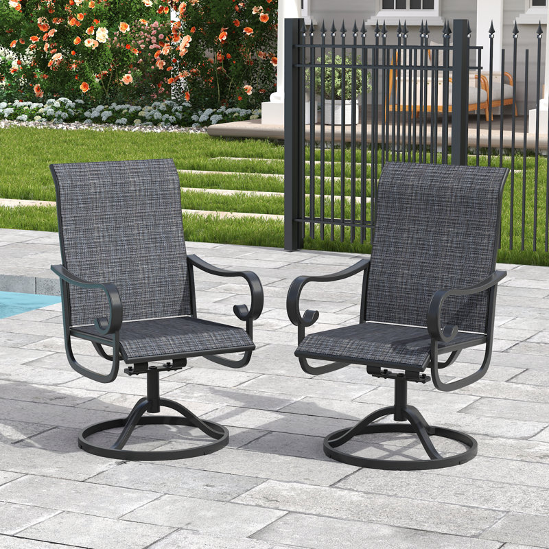 Chaises de patio pivotantes et berçantes, Noir