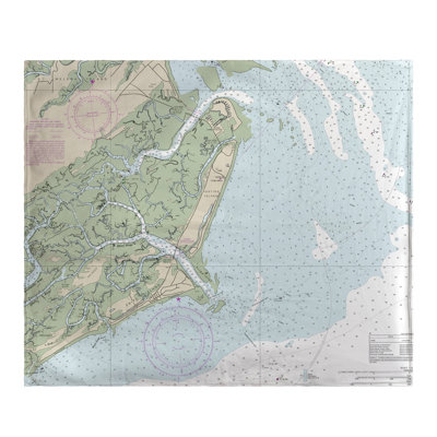 Nautical Map Throw Blanket
