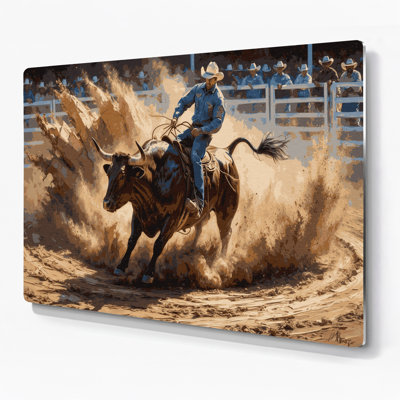 Sports Rodeo Brown Metal Wall Art