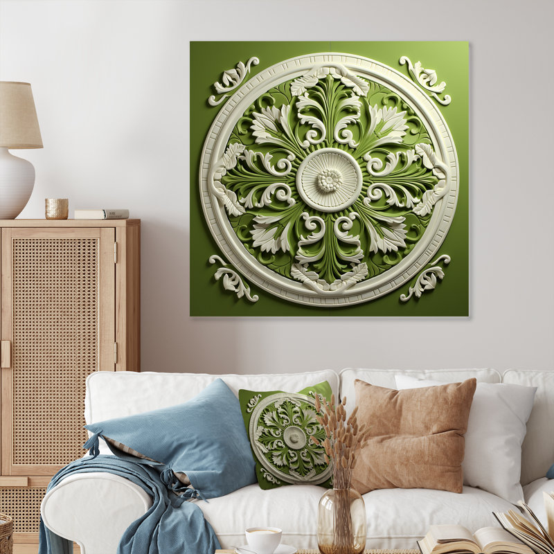 Renaissance Boho Mandala Revival I - Art mural en métal avec un ours en peluche, H 36 po x l 36 po