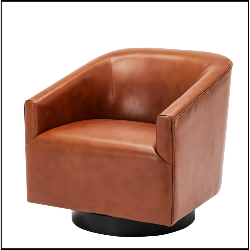 Chaise pivotante à base de bois, Caramel