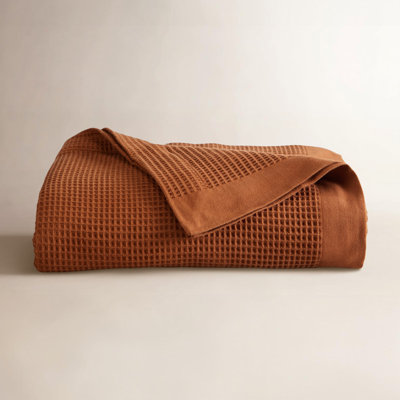 Cotton Waffle Weave Throw Blanket