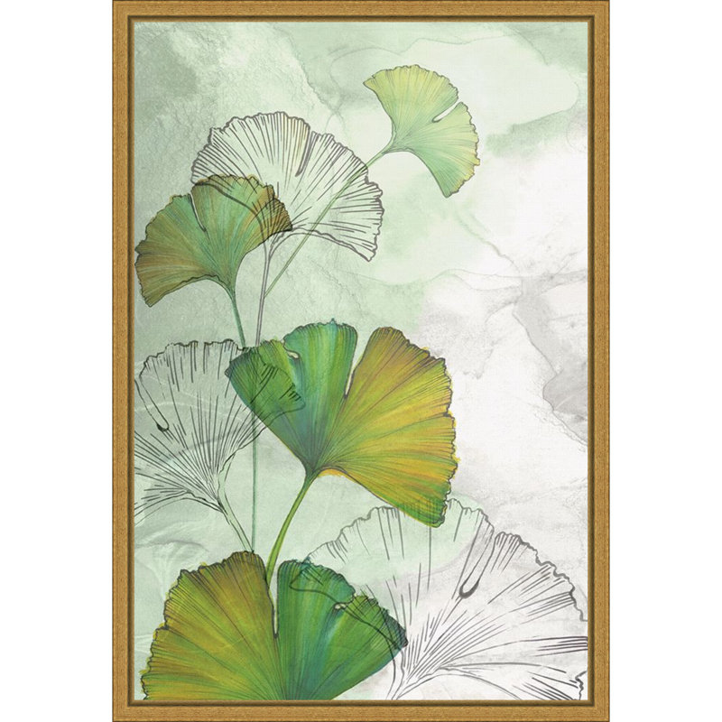«Ginkgo II» par Eva Watts, reproduction d'art sur toile encadrée, H 23 po x l 16 po