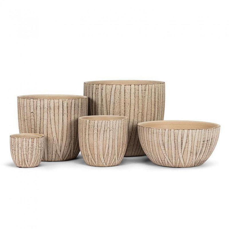 Cache-pot en terre cuite Ancona, H 4,5 po x l 9 po x P 9 po