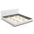 White Fabric Upholstered Bed With Solid Wood Base Frame-621010274