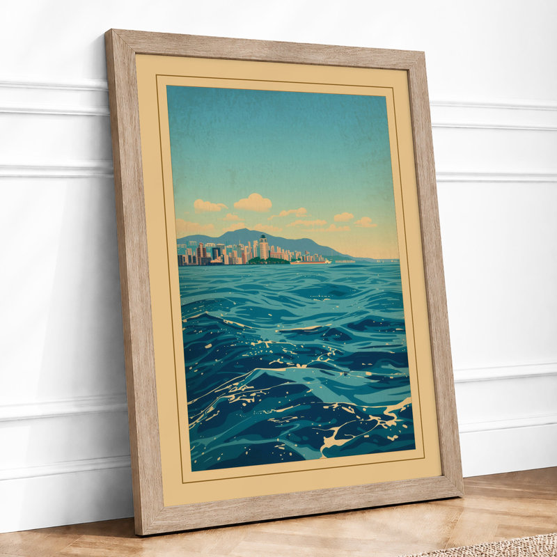 Waters Coastal - Framed Print, A2 - 59.4 x 42.0 cm, Oak