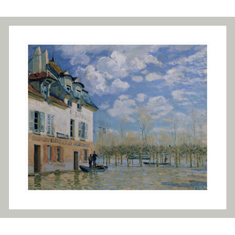 «The Boat in the Flood Port-Marly» par Alfred Sisley, impression giclée sur cadre, 23.5" H x 27.46" W