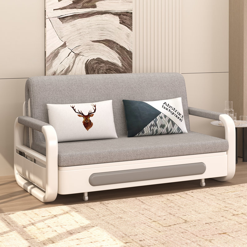 Canapé-lit de style moderne avec rangement et structure en bois-métal robuste, H 37 po x l 59,8 po x P 34,2 po