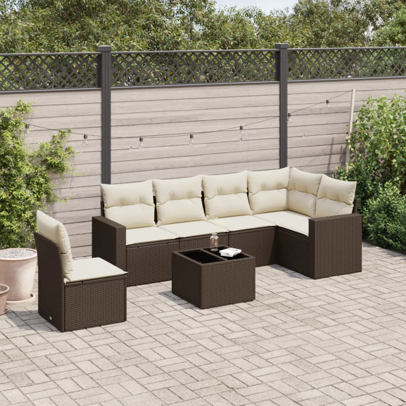 Ensemble de canapé de jardin en rotin PE Vidaxl