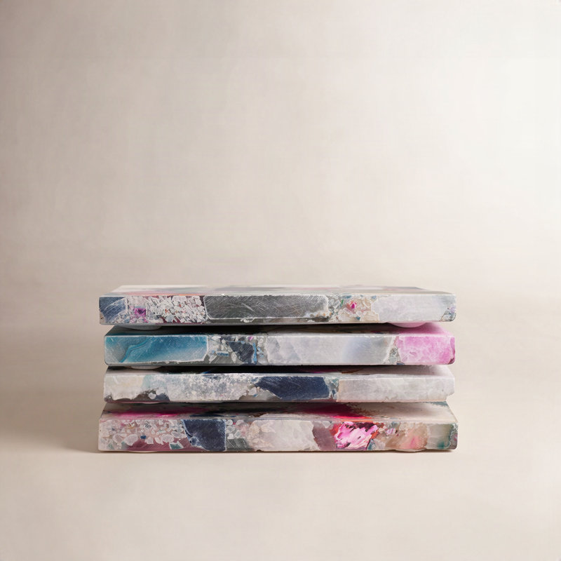 Agate Square 4 Piece Coaster Set