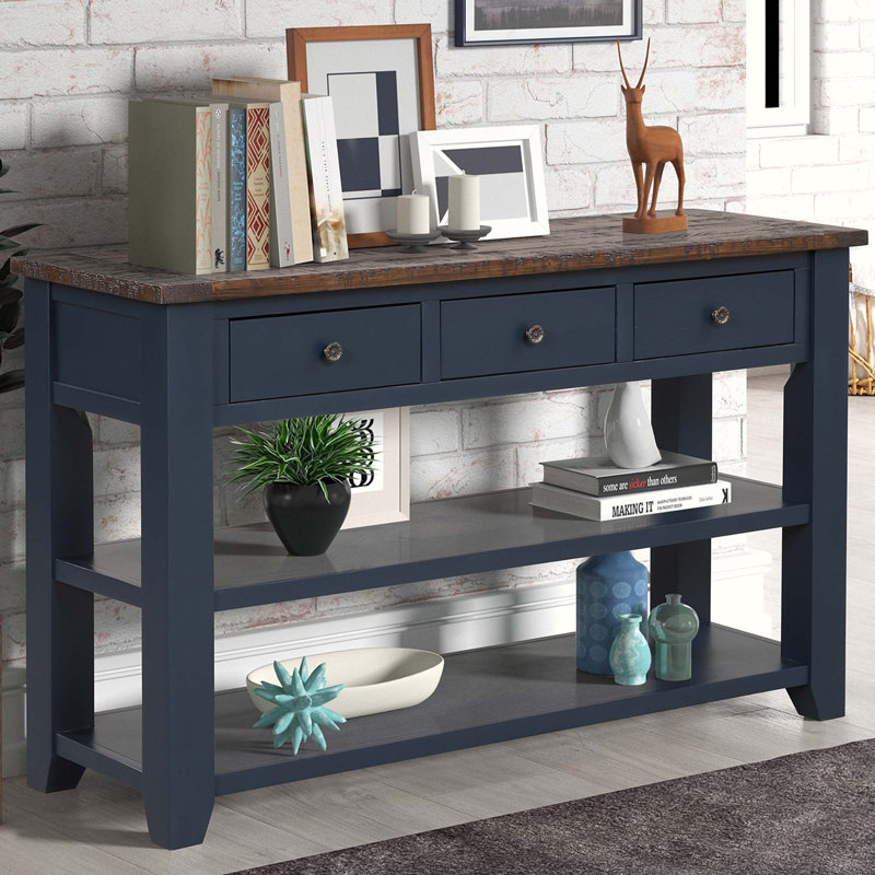 Azmira Accent Cabinet, Brown/Blue
