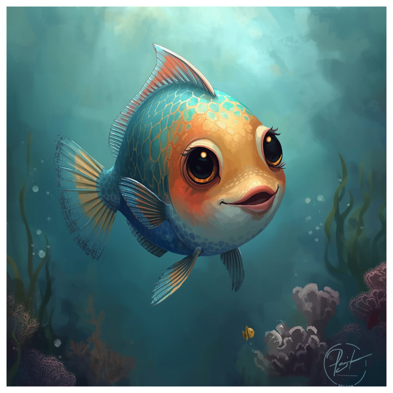 Cartoon Fish Underwater Comforter, Twin Extra Long