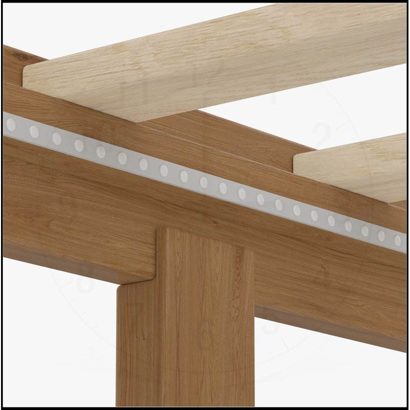 Structure de lit plateforme en bois grand format avec support à lattes, aucun sommier requis, assemblage facile, conception en pin rustique