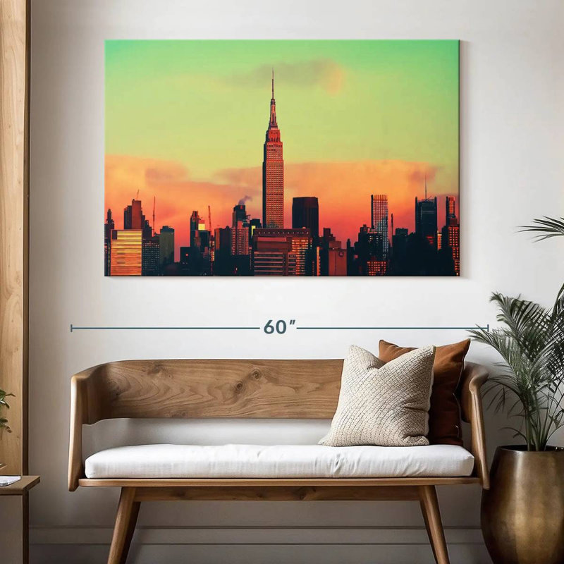 Sebbie Empire State Building At Sunset, 34" H x 51" W