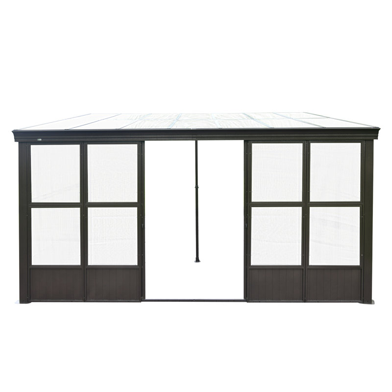 Caleb Outdoor 12x14FT Sunroom with Sliding Doors & Detachable PC Windows