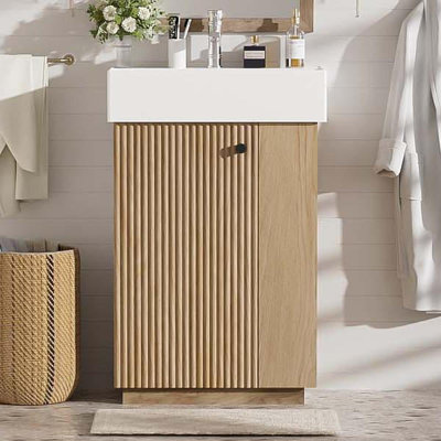 Meuble-lavabo 21,6 po avec lavabo en céramique
